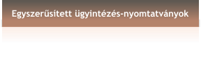 Egyszerűsített ügyintézés-nyomtatványok